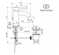 MONOMANDO LAVABO CERALINE IDEAL STANDARD